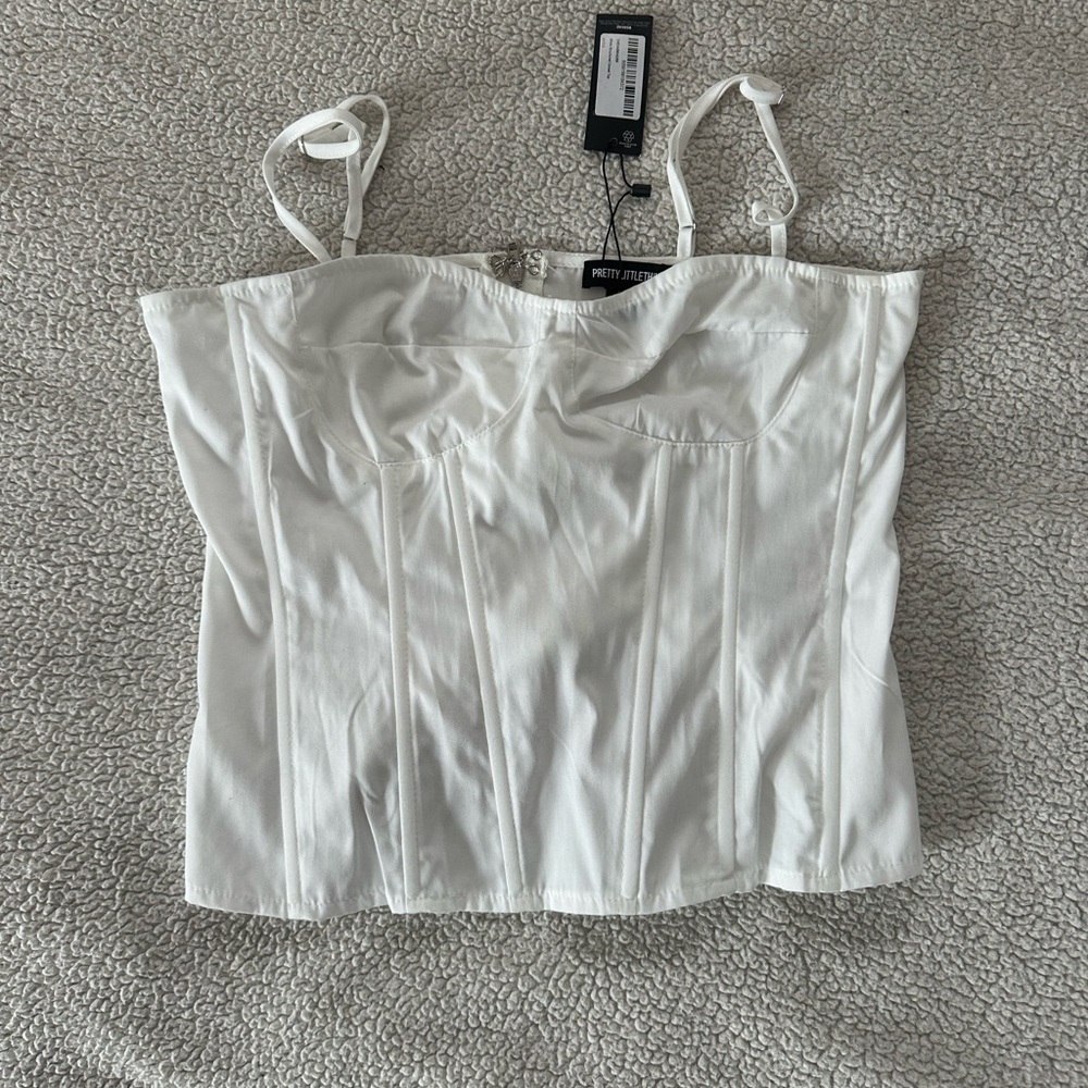 NWT PrettyLittleThing White Corset Top